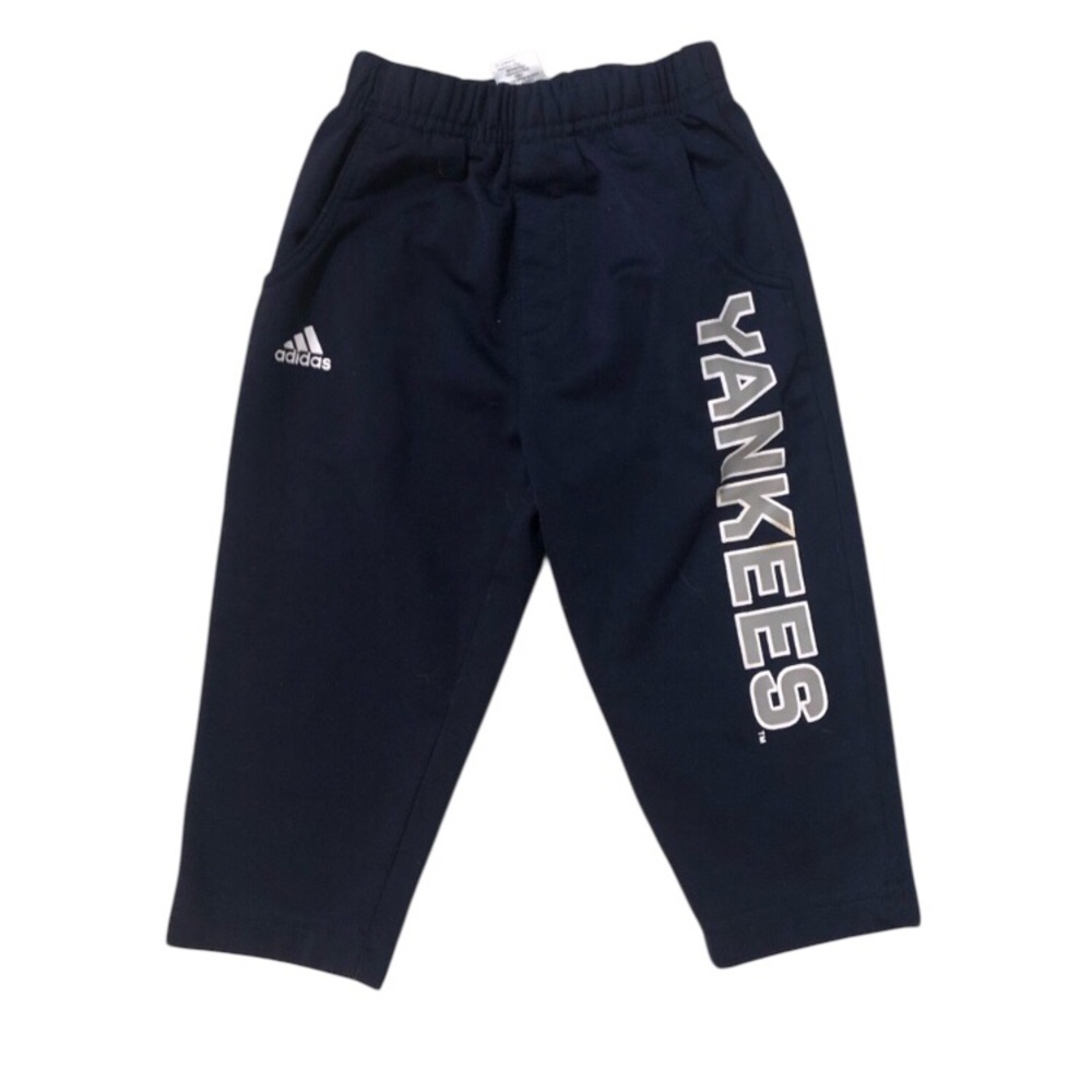 Adidas New York Yankees Baseball Navy Blue Joggers Pants Sz 12 Mo